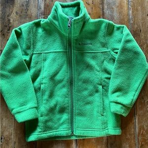 Columbia, Full Zip, with Pockets, Green, Fleece Toddler Jacket. Size XXS (4-5)